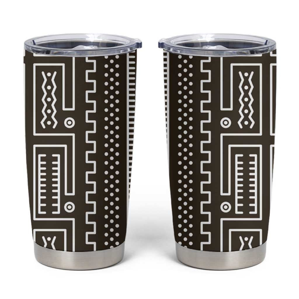Mali Mud Cloth Tumbler Cup Bogolanfini Pattern - Wonder Print Shop
