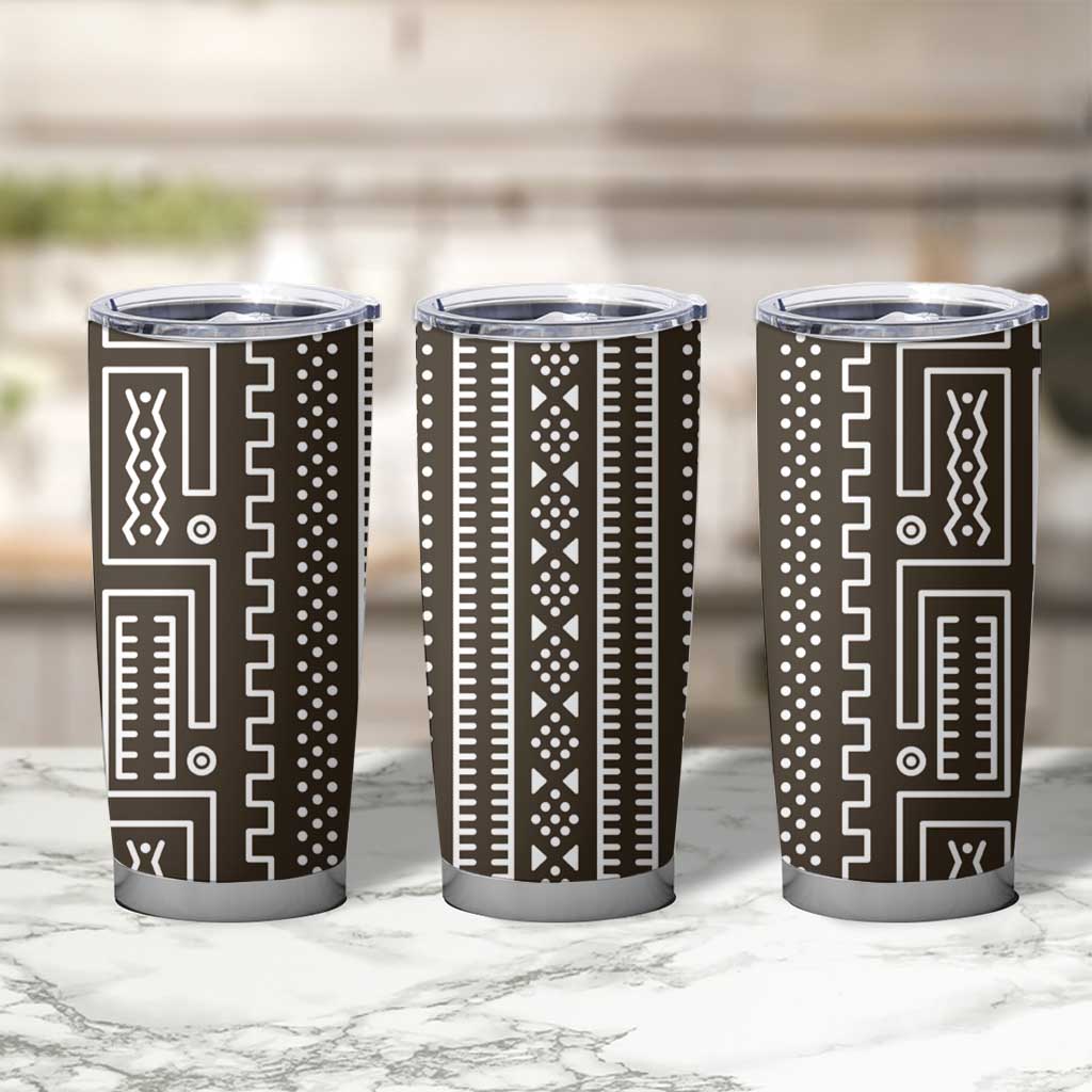 Mali Mud Cloth Tumbler Cup Bogolanfini Pattern - Wonder Print Shop