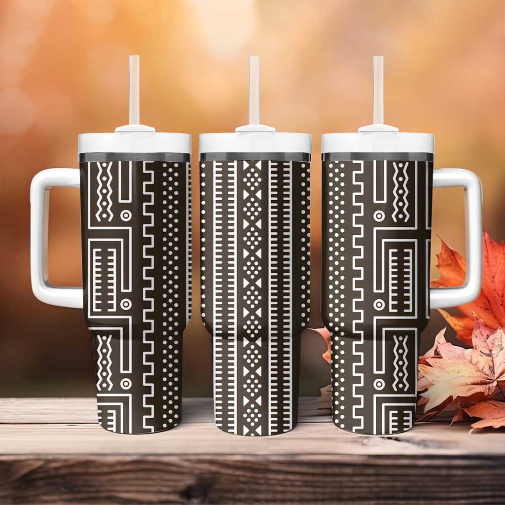 Mali Mud Cloth Tumbler With Handle Bogolanfini Pattern - Wonder Print Shop