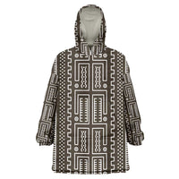 Mali Mud Cloth Wearable Blanket Hoodie Bogolanfini Pattern - Wonder Print Shop
