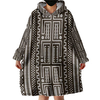 Mali Mud Cloth Wearable Blanket Hoodie Bogolanfini Pattern - Wonder Print Shop