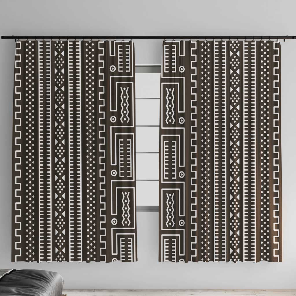 Mali Mud Cloth Window Curtain Bogolanfini Pattern - Wonder Print Shop