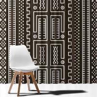 Mali Mud Cloth Window Curtain Bogolanfini Pattern - Wonder Print Shop