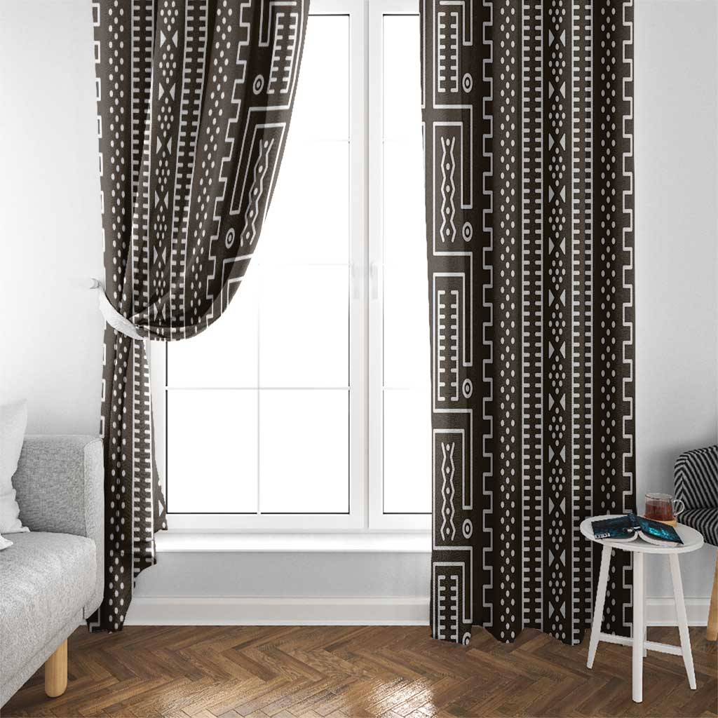 Mali Mud Cloth Window Curtain Bogolanfini Pattern - Wonder Print Shop