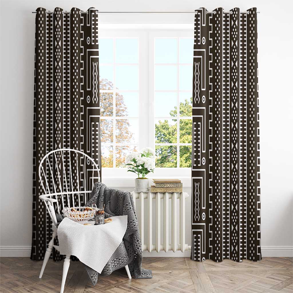 Mali Mud Cloth Window Curtain Bogolanfini Pattern - Wonder Print Shop