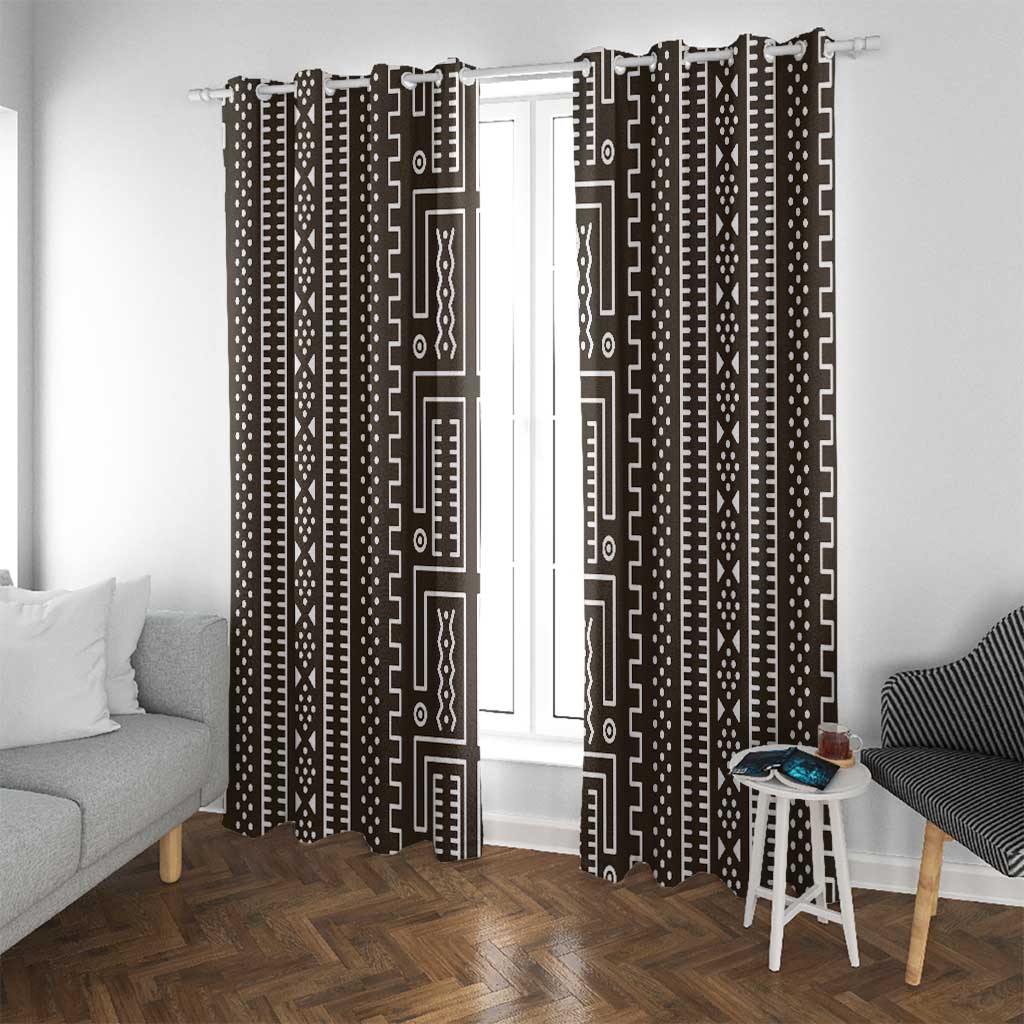 Mali Mud Cloth Window Curtain Bogolanfini Pattern - Wonder Print Shop
