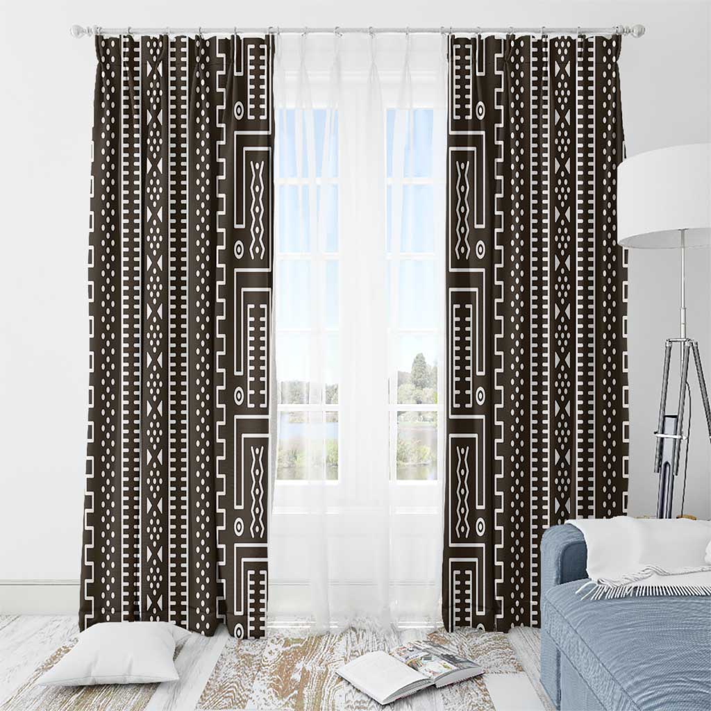Mali Mud Cloth Window Curtain Bogolanfini Pattern - Wonder Print Shop