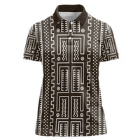 Mali Mud Cloth Women Polo Shirt Bogolanfini Pattern - Wonder Print Shop