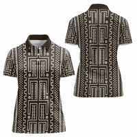 Mali Mud Cloth Women Polo Shirt Bogolanfini Pattern - Wonder Print Shop