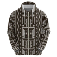 Mali Mud Cloth Zip Hoodie Bogolanfini Pattern - Wonder Print Shop