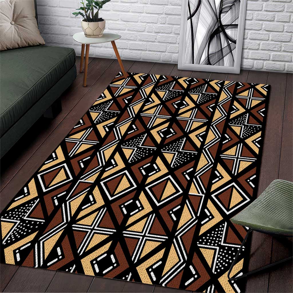 Mali Mud Cloth Legacy Pattern Area Rug Ethnic Geometry Style - Wonder Print Shop