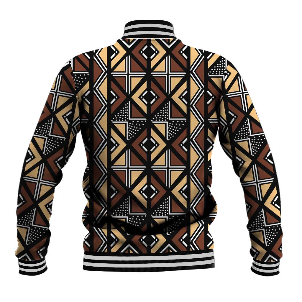 Mali Mud Cloth Legacy Pattern Baseball Jacket Ethnic Geometry Style - Wonder Print Shop