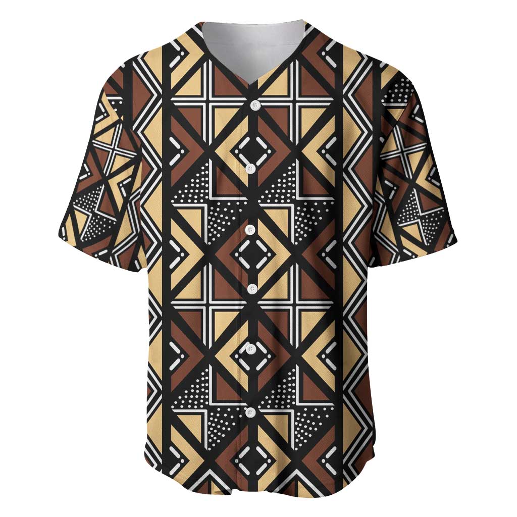 Mali Mud Cloth Legacy Pattern Baseball Jersey Ethnic Geometry Style - Wonder Print Shop