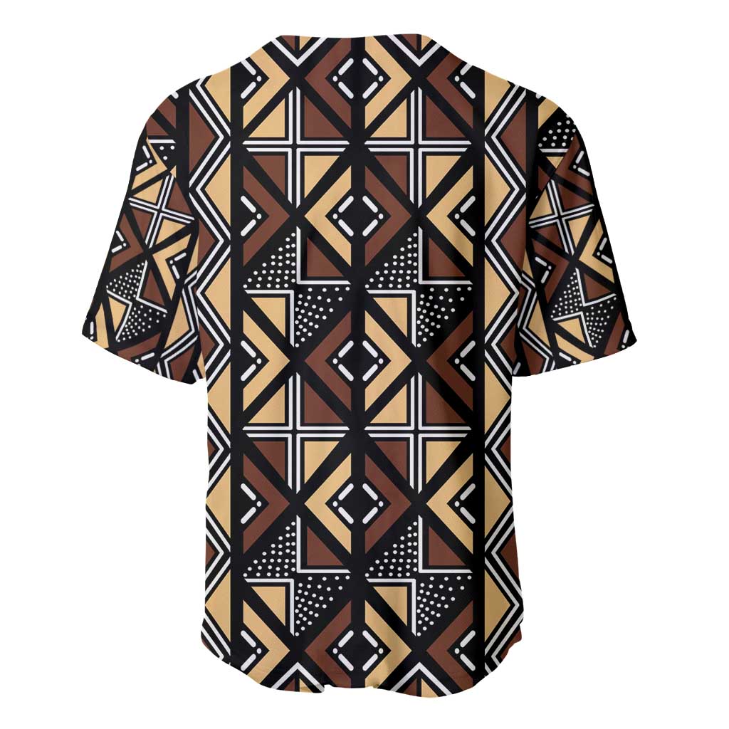 Mali Mud Cloth Legacy Pattern Baseball Jersey Ethnic Geometry Style - Wonder Print Shop