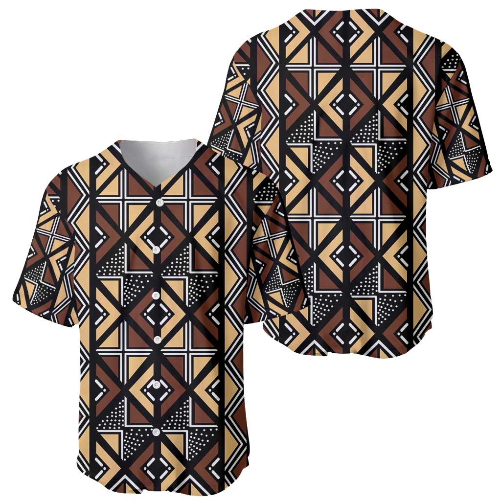Mali Mud Cloth Legacy Pattern Baseball Jersey Ethnic Geometry Style - Wonder Print Shop