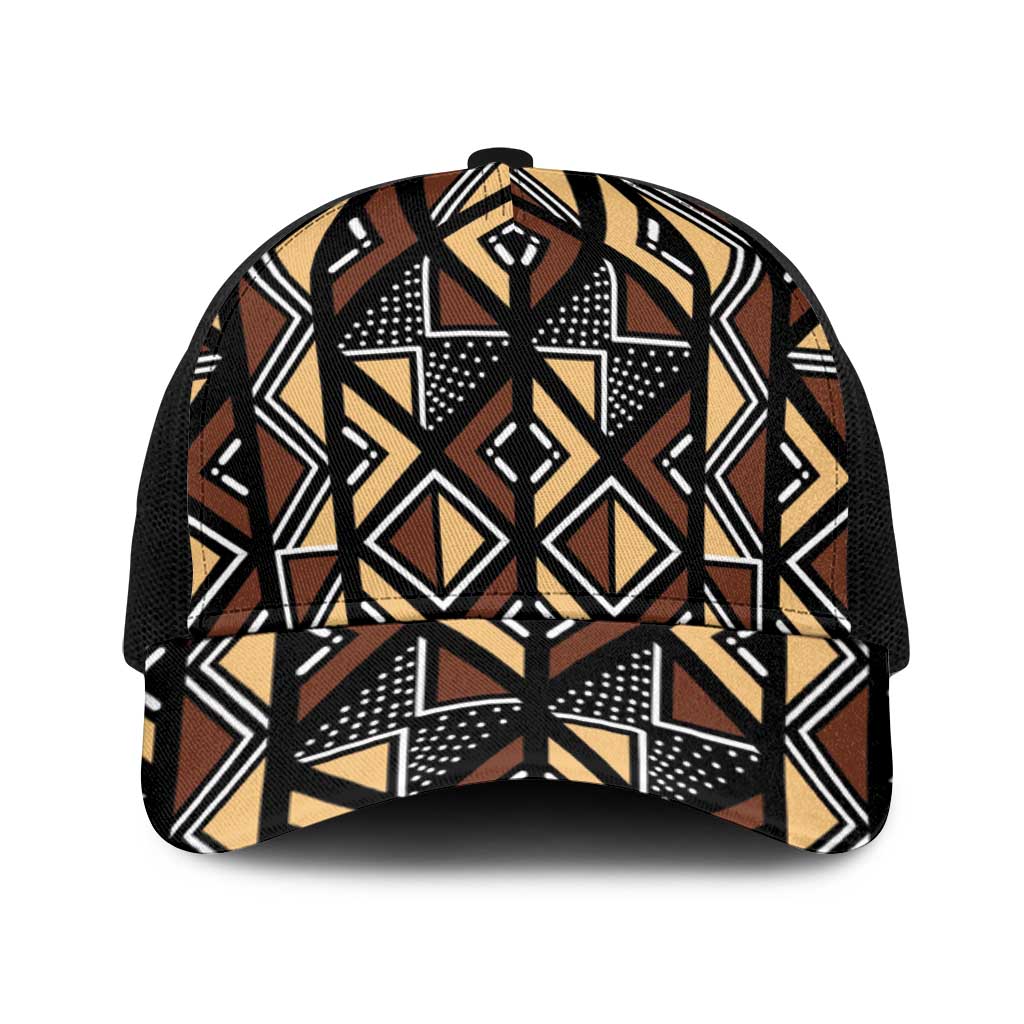 Mali Mud Cloth Legacy Pattern Baseball Net Cap Ethnic Geometry Style - Wonder Print Shop
