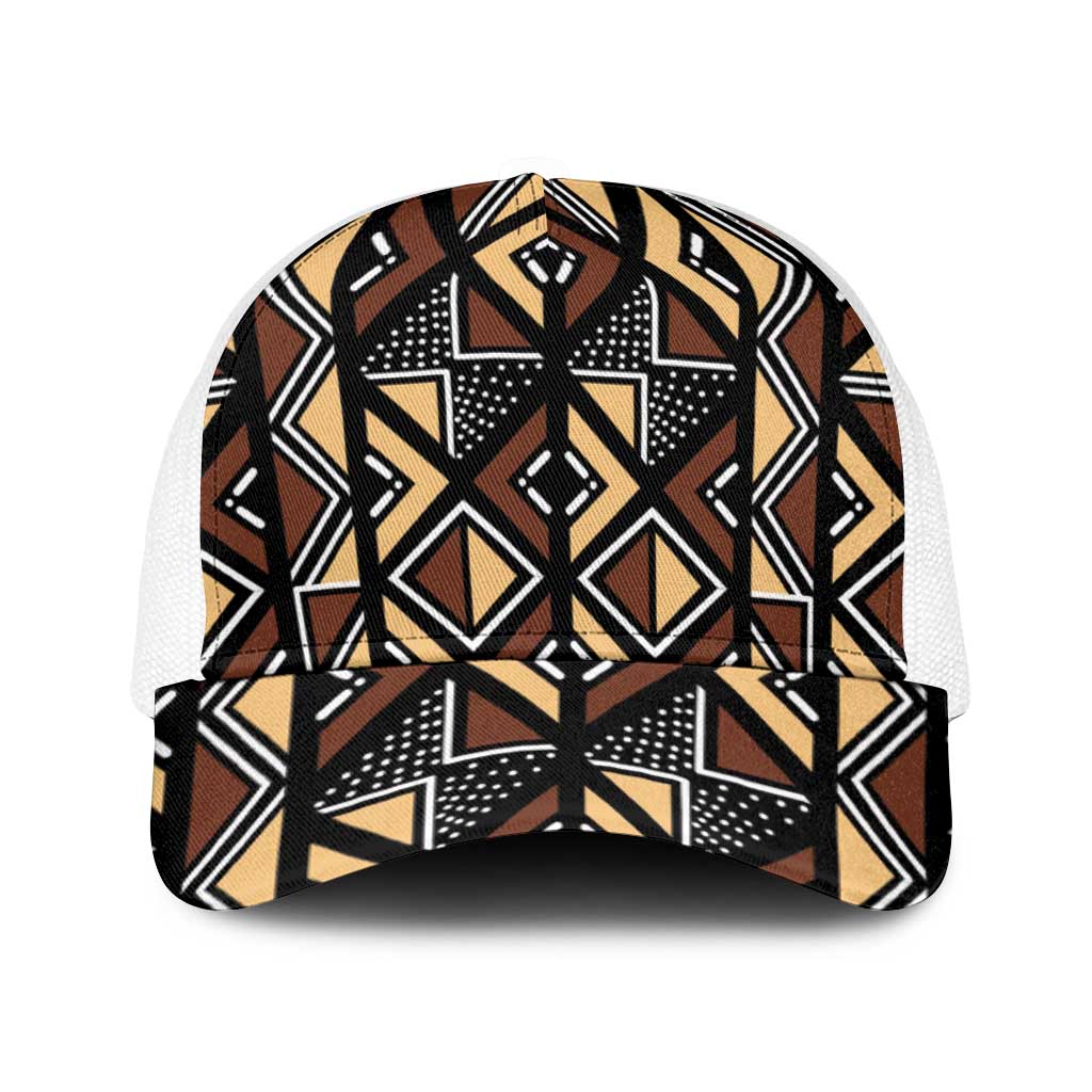 Mali Mud Cloth Legacy Pattern Baseball Net Cap Ethnic Geometry Style - Wonder Print Shop