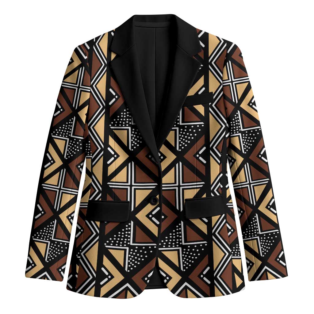 Mali Mud Cloth Legacy Pattern Blazer Ethnic Geometry Style - Wonder Print Shop
