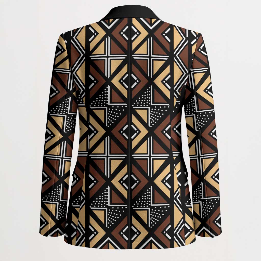 Mali Mud Cloth Legacy Pattern Blazer Ethnic Geometry Style - Wonder Print Shop