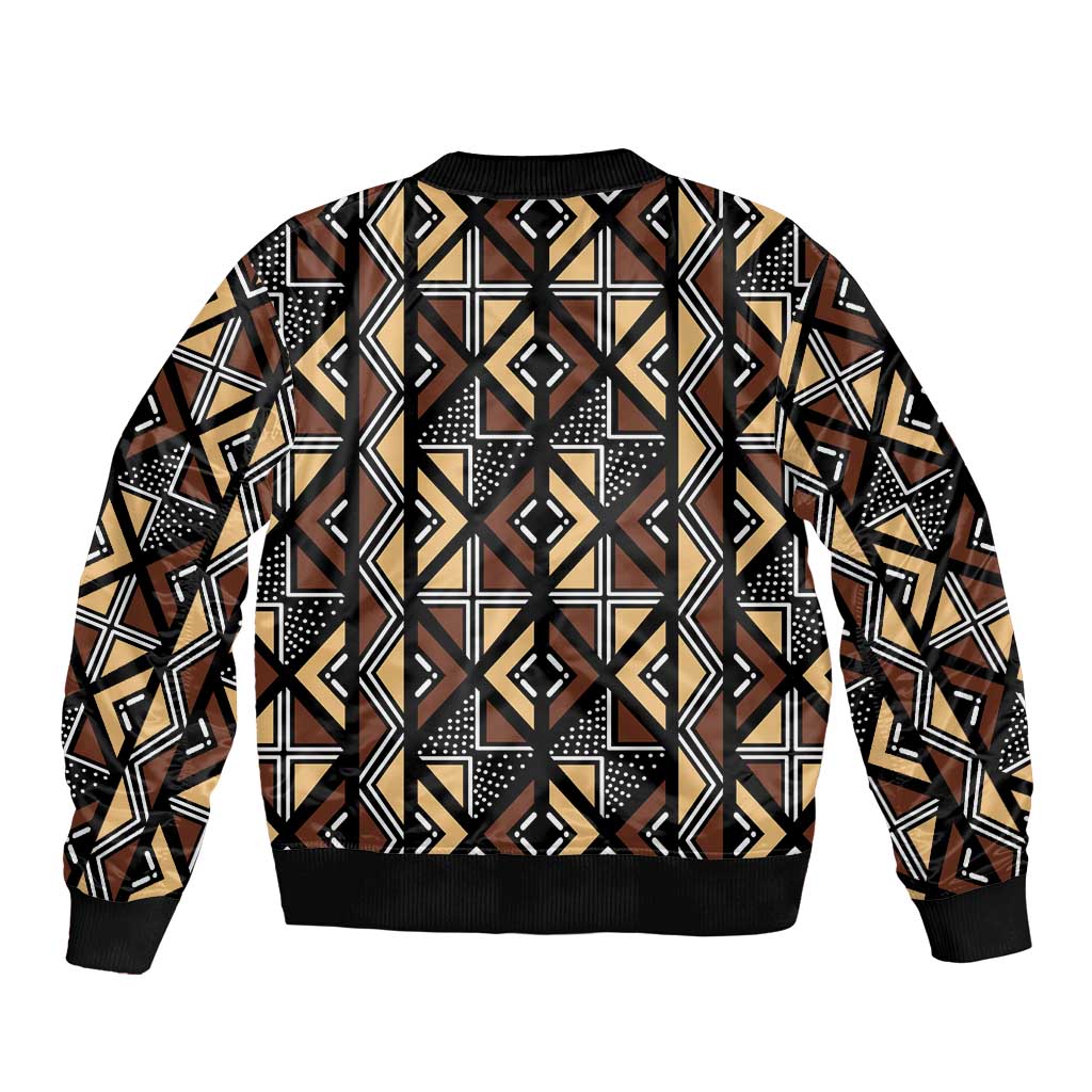 Mali Mud Cloth Legacy Pattern Bomber Jacket Ethnic Geometry Style - Wonder Print Shop