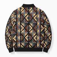 Mali Mud Cloth Legacy Pattern Bomber Puffer Jacket Ethnic Geometry Style - Wonder Print Shop