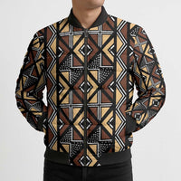 Mali Mud Cloth Legacy Pattern Bomber Puffer Jacket Ethnic Geometry Style - Wonder Print Shop