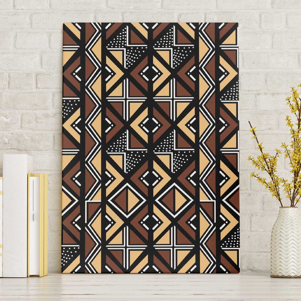 Mali Mud Cloth Legacy Pattern Canvas Wall Art Ethnic Geometry Style - Wonder Print Shop
