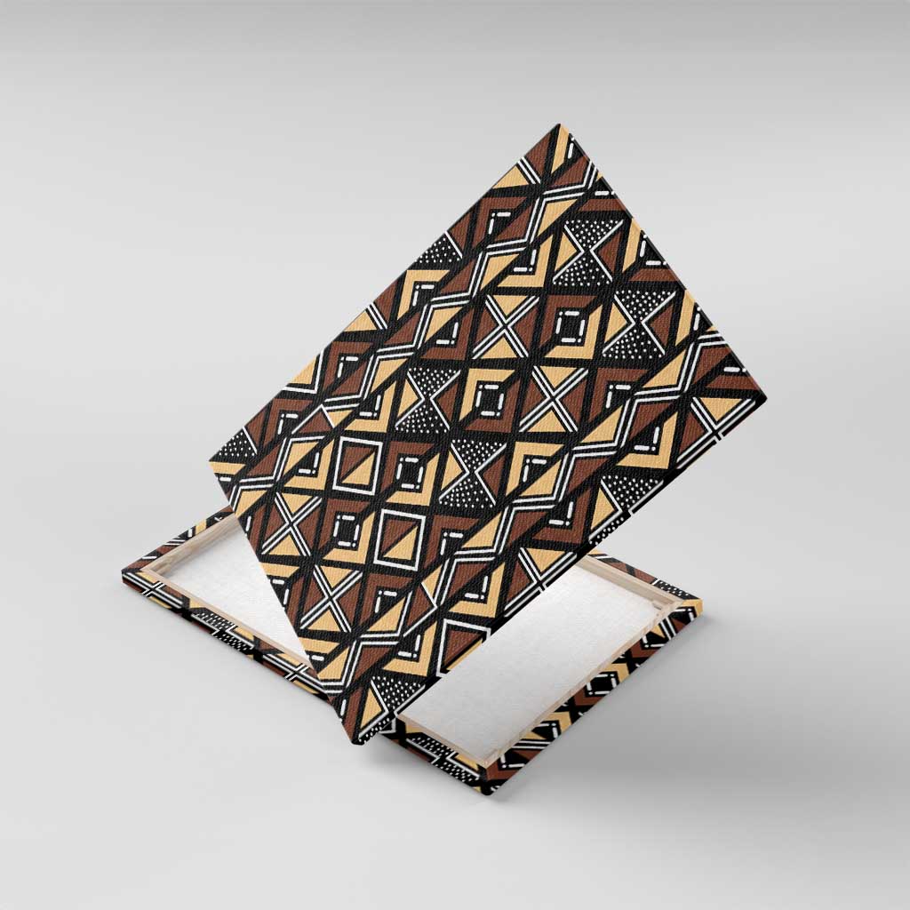 Mali Mud Cloth Legacy Pattern Canvas Wall Art Ethnic Geometry Style - Wonder Print Shop