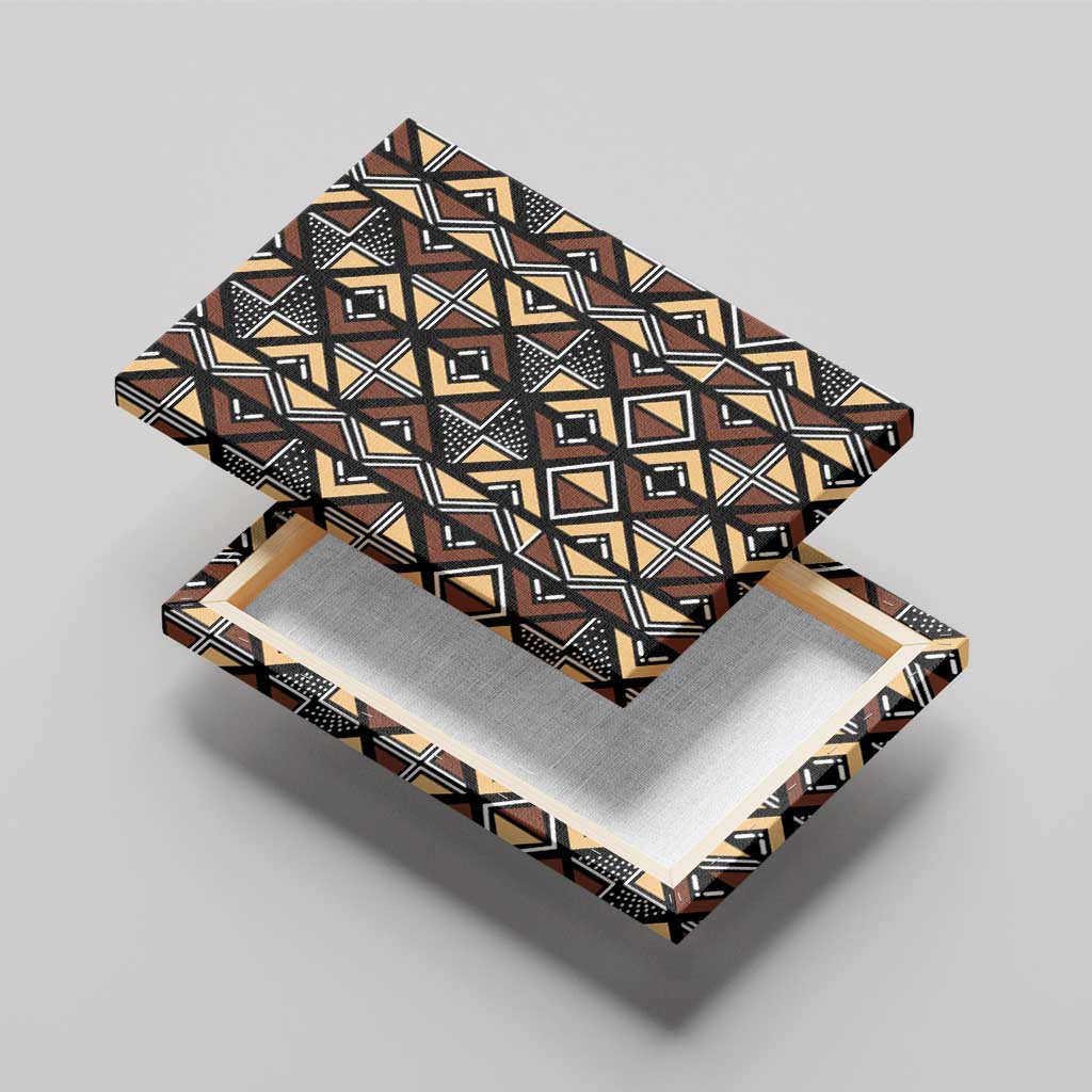 Mali Mud Cloth Legacy Pattern Canvas Wall Art Ethnic Geometry Style - Wonder Print Shop