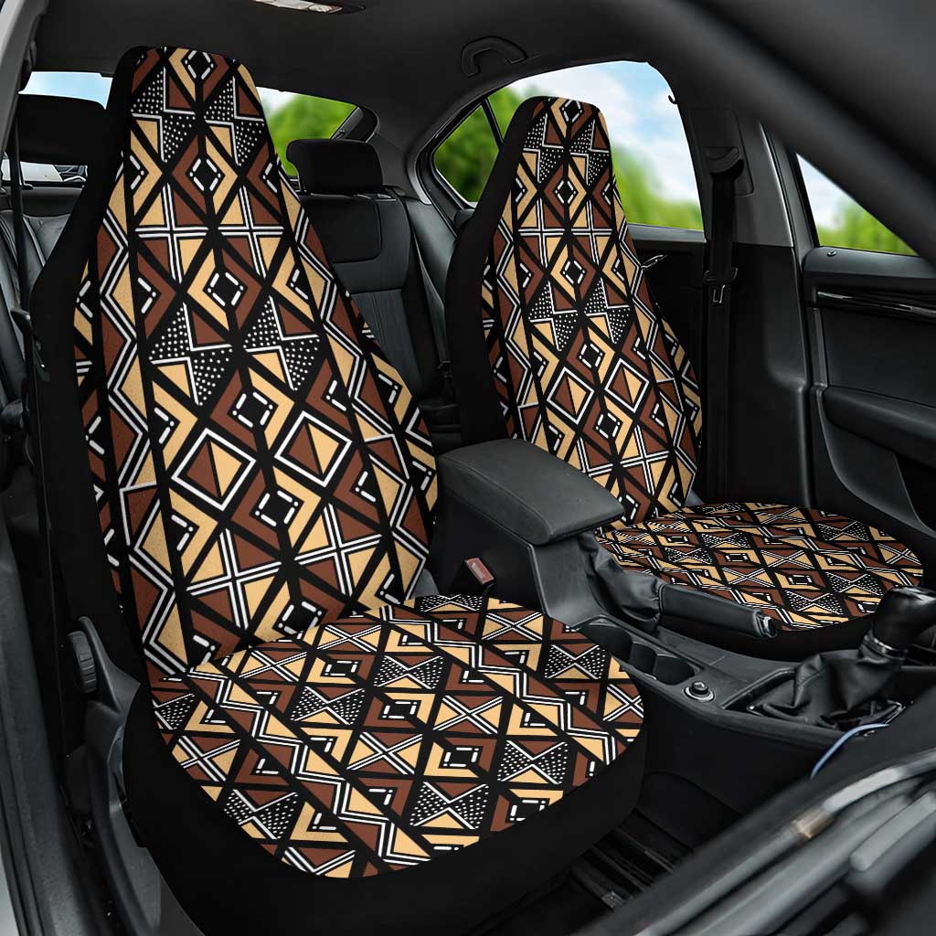 Mali Mud Cloth Legacy Pattern Car Seat Cover Ethnic Geometry Style - Wonder Print Shop