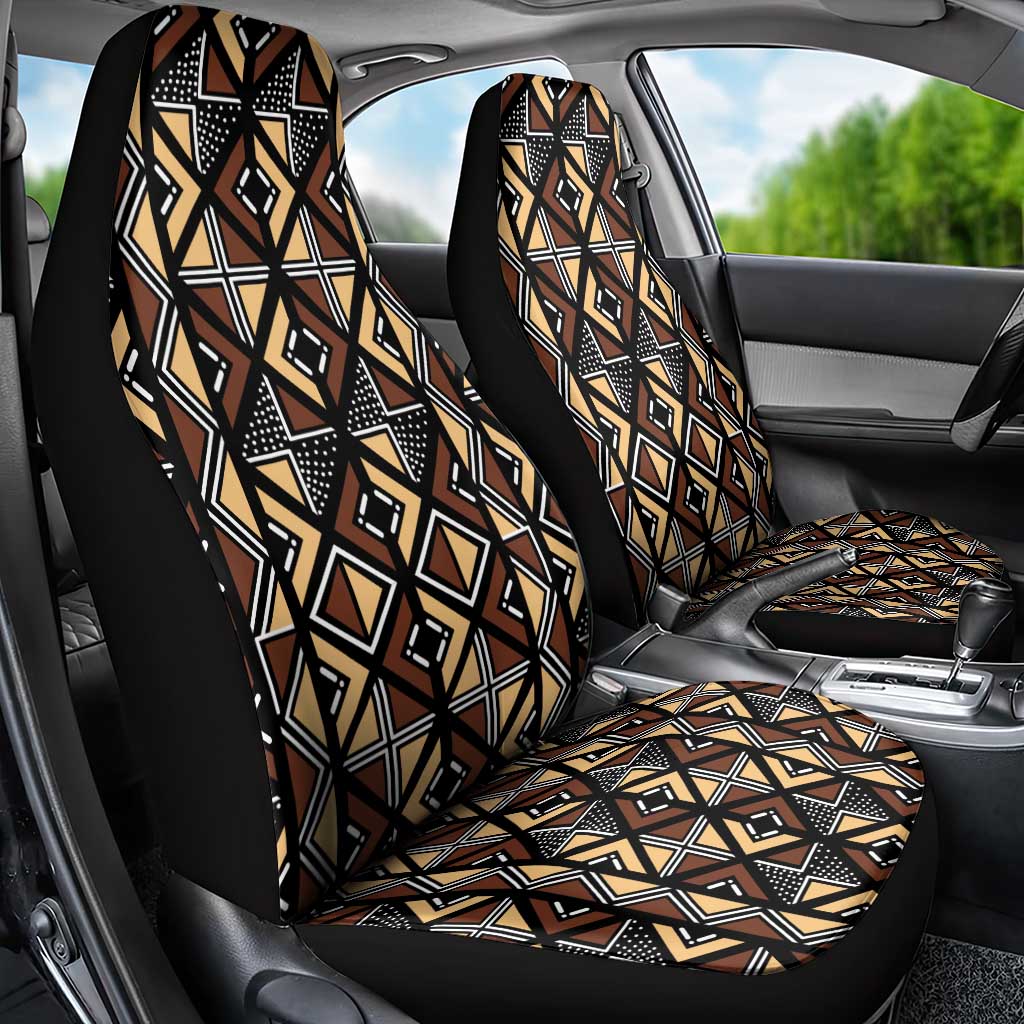 Mali Mud Cloth Legacy Pattern Car Seat Cover Ethnic Geometry Style - Wonder Print Shop