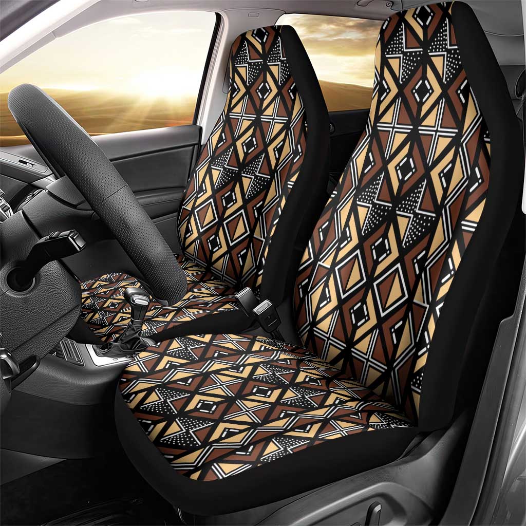 Mali Mud Cloth Legacy Pattern Car Seat Cover Ethnic Geometry Style - Wonder Print Shop