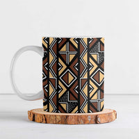 Mali Mud Cloth Legacy Pattern Ceramic Mug Ethnic Geometry Style - Wonder Print Shop