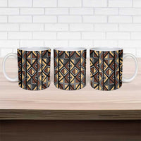 Mali Mud Cloth Legacy Pattern Ceramic Mug Ethnic Geometry Style - Wonder Print Shop