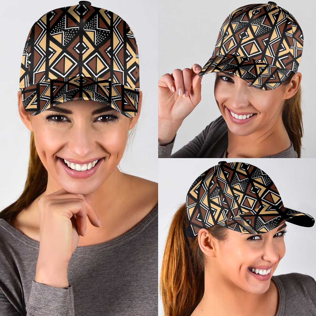 Mali Mud Cloth Legacy Pattern Classic Cap Ethnic Geometry Style - Wonder Print Shop