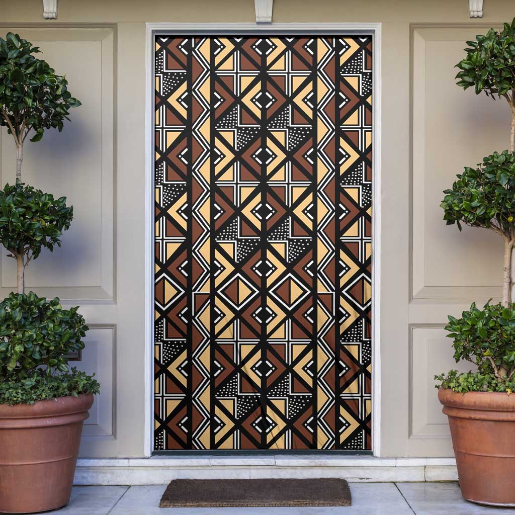 Mali Mud Cloth Legacy Pattern Door Cover Ethnic Geometry Style - Wonder Print Shop