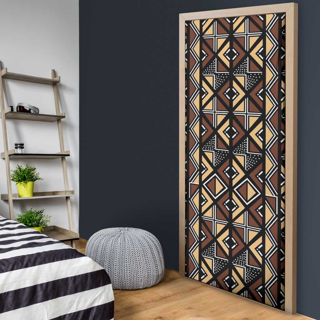 Mali Mud Cloth Legacy Pattern Door Cover Ethnic Geometry Style - Wonder Print Shop