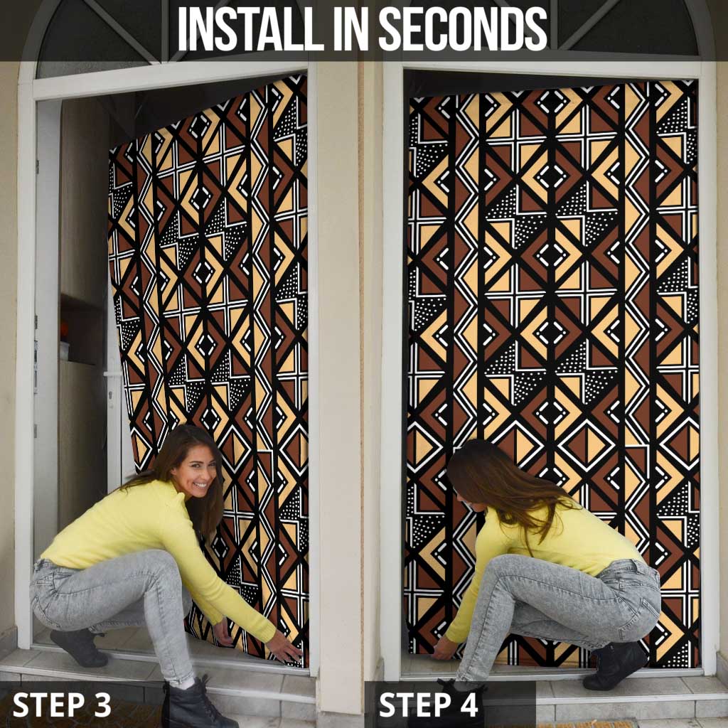 Mali Mud Cloth Legacy Pattern Door Cover Ethnic Geometry Style - Wonder Print Shop