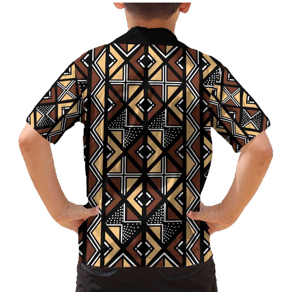 Mali Mud Cloth Legacy Pattern Family Matching Mermaid Dress and Hawaiian Shirt Ethnic Geometry Style - Wonder Print Shop