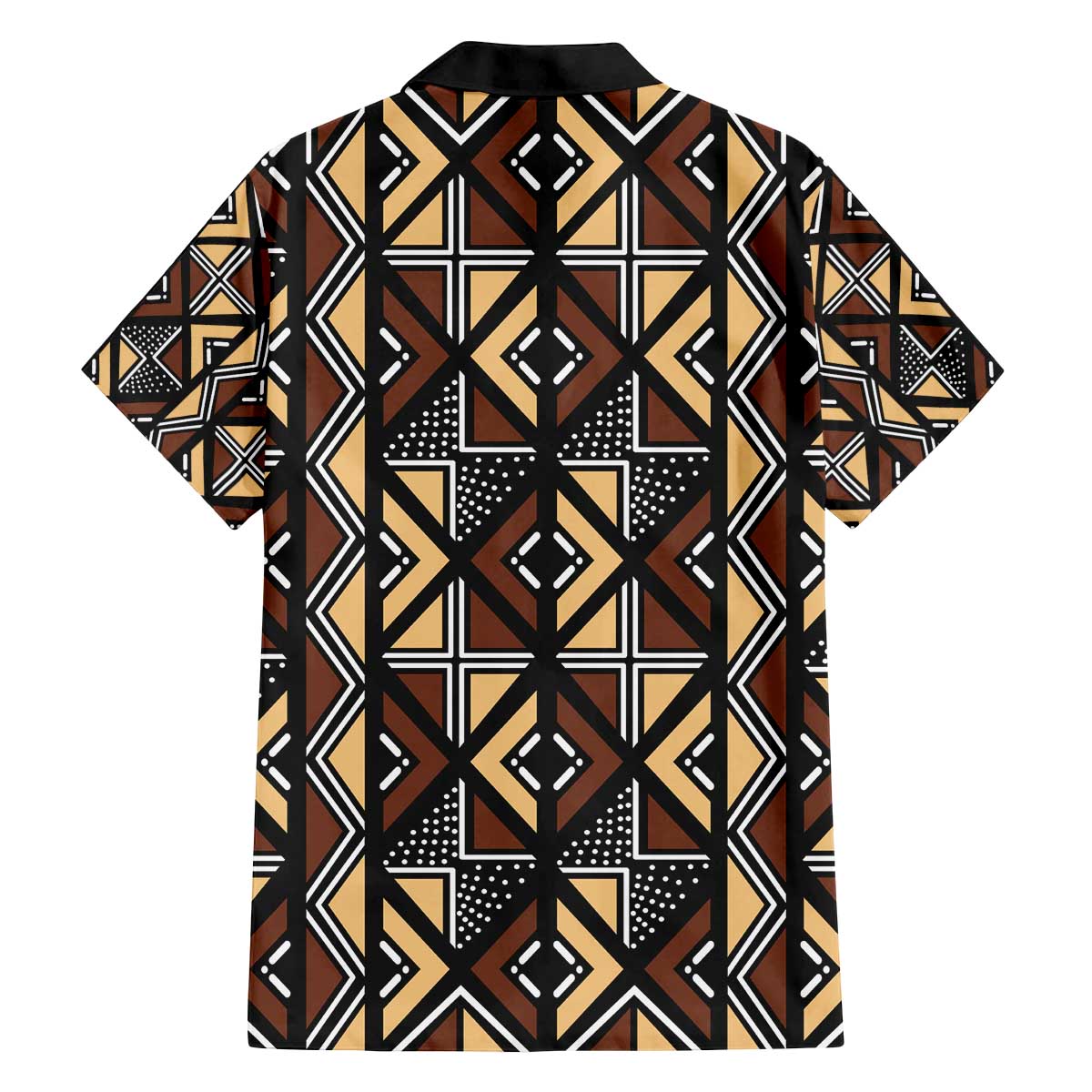 Mali Mud Cloth Legacy Pattern Family Matching Off The Shoulder Long Sleeve Dress and Hawaiian Shirt Ethnic Geometry Style - Wonder Print Shop