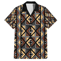 Mali Mud Cloth Legacy Pattern Family Matching Short Sleeve Bodycon Dress and Hawaiian Shirt Ethnic Geometry Style - Wonder Print Shop