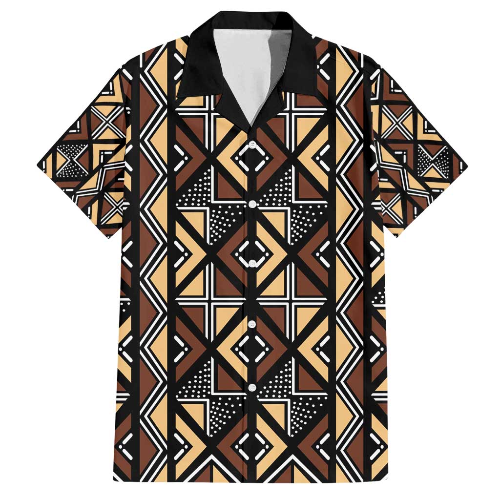 Mali Mud Cloth Legacy Pattern Family Matching Tank Maxi Dress and Hawaiian Shirt Ethnic Geometry Style - Wonder Print Shop