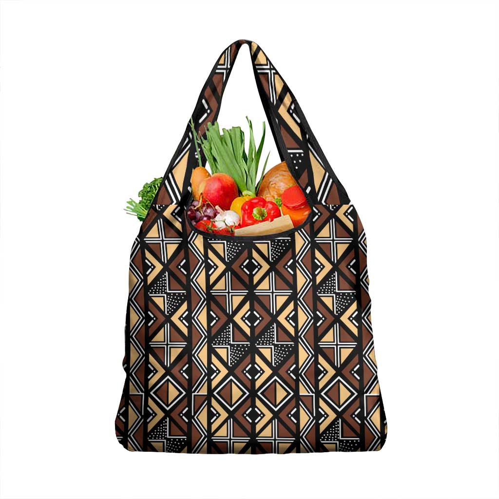 Mali Mud Cloth Legacy Pattern Grocery Bag Ethnic Geometry Style - Wonder Print Shop
