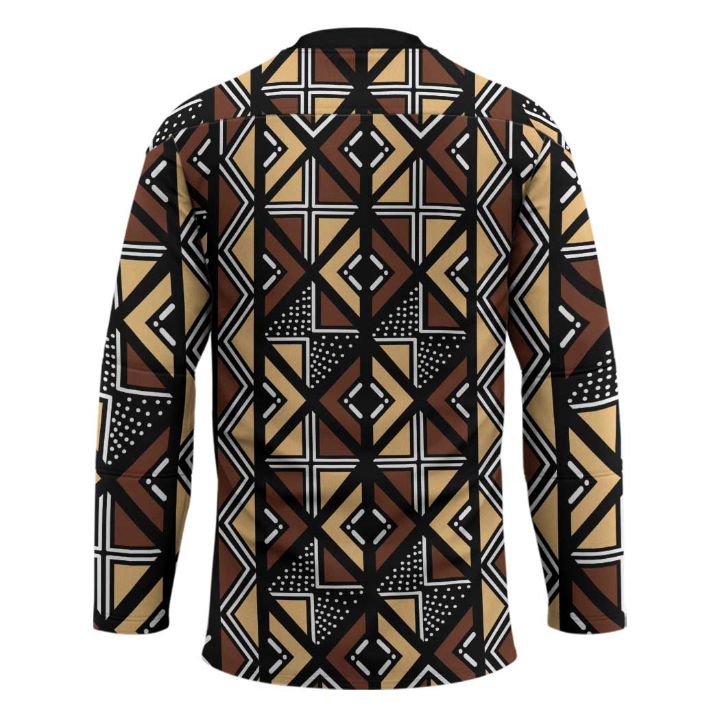 Mali Mud Cloth Legacy Pattern Hockey Jersey Ethnic Geometry Style - Wonder Print Shop