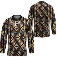 Mali Mud Cloth Legacy Pattern Hockey Jersey Ethnic Geometry Style - Wonder Print Shop