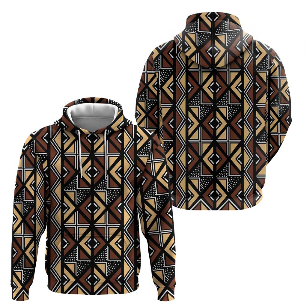 Mali Mud Cloth Legacy Pattern Hoodie Ethnic Geometry Style - Wonder Print Shop