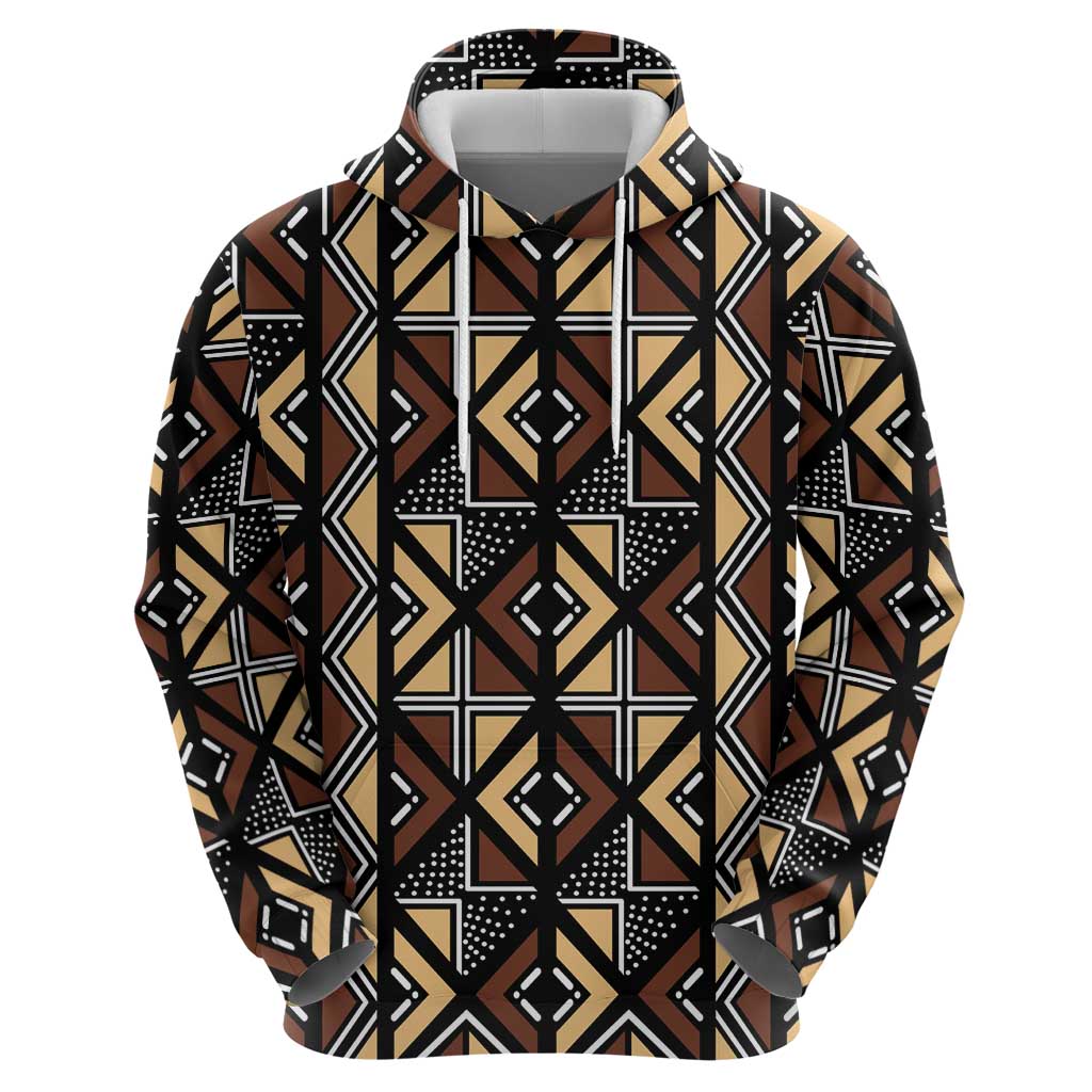 Mali Mud Cloth Legacy Pattern Hoodie Ethnic Geometry Style - Wonder Print Shop