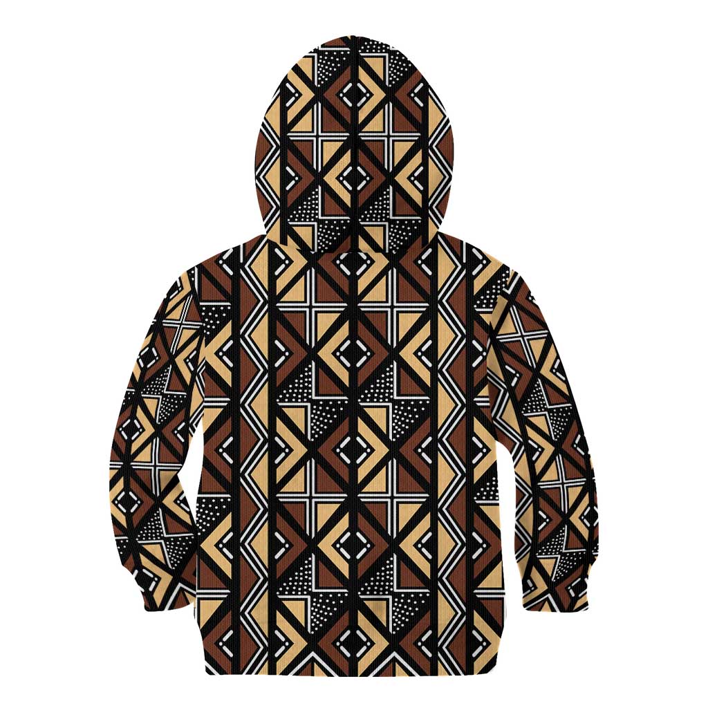 Mali Mud Cloth Legacy Pattern Kid Hoodie Ethnic Geometry Style - Wonder Print Shop