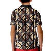 Mali Mud Cloth Legacy Pattern Kid Polo Shirt Ethnic Geometry Style - Wonder Print Shop