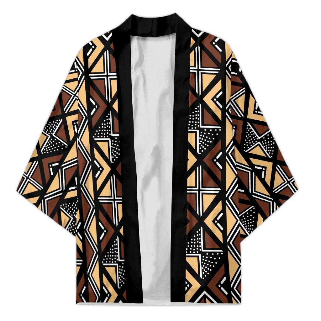 Mali Mud Cloth Legacy Pattern Kimono Ethnic Geometry Style - Wonder Print Shop